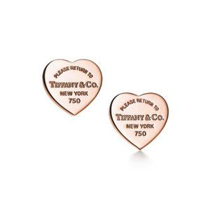Tiffany Mini Heart Earrings Rose Gold